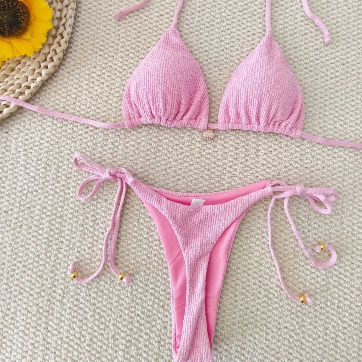 2026 بلون بيكيني المرأة مثير حزام انقسام شل دعوى ملابس السباحة النساء #4