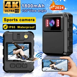 Minicámara deportiva 4K HD con WiFi, videocámara impermeable para exteriores, aplicación de la ley, visión nocturna, VCR, Clip trasero de mano, grabadora de ciclismo