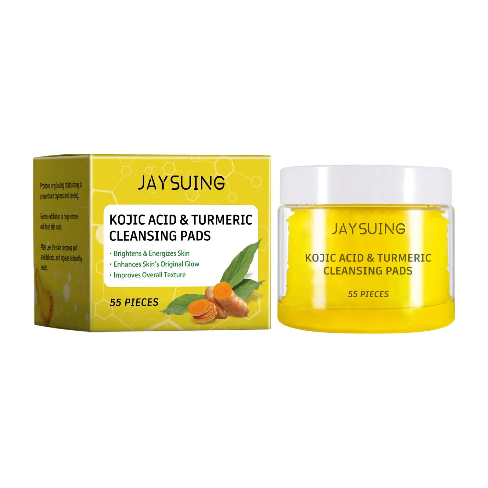 

Jaysuing Kojic Acid Turmeric Cleansing Gasket, Natural Turmeric Face Washing Pads for Deep Pore Cleansing and Skin Smoothing