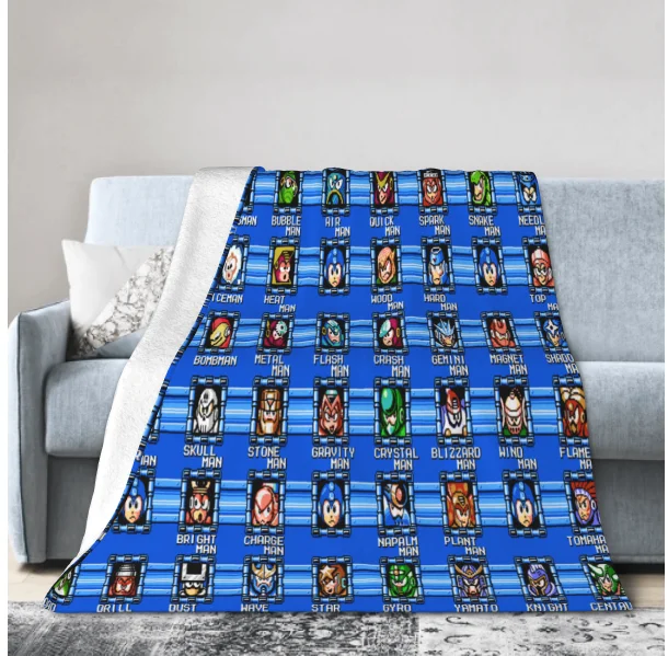 

FUN Classic Megaman 3 Stage Select New Selling Custom Print Flannel Soft Blanket Megaman 3 Rockman 3 Megaman Rockman Mega Man