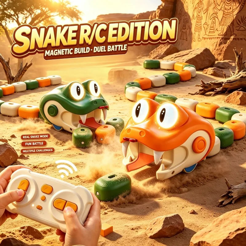 Children Remote Control Snake Toys Two Speed Regulation Electric RC Animal Hungry Snake Parent Child Interactive Battle Game Toy