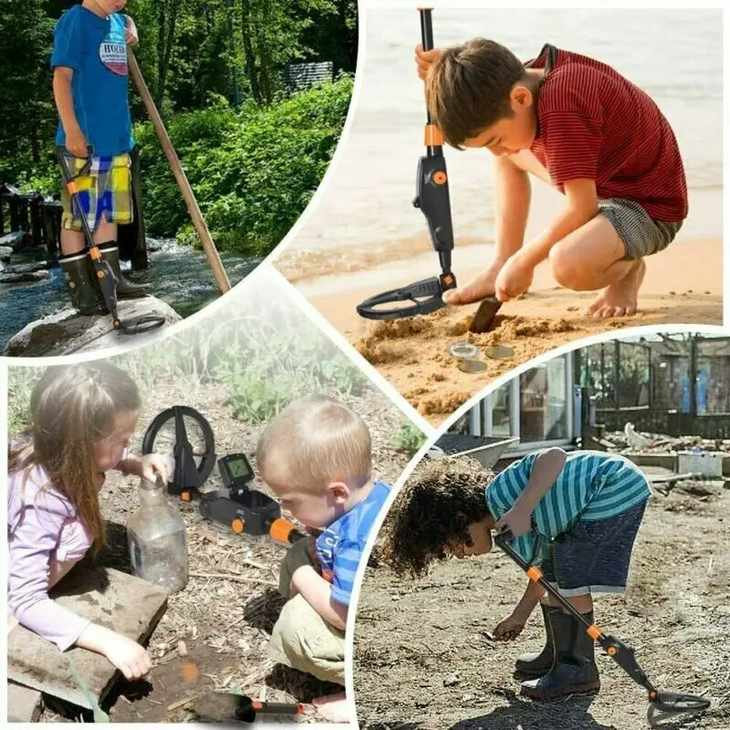 Detector de Metales MD-1008A para niños, buscador de oro subterráneo para playa, Kit de buscador de tesoros, escáner de búsqueda de minas Hunter, herramienta para exteriores