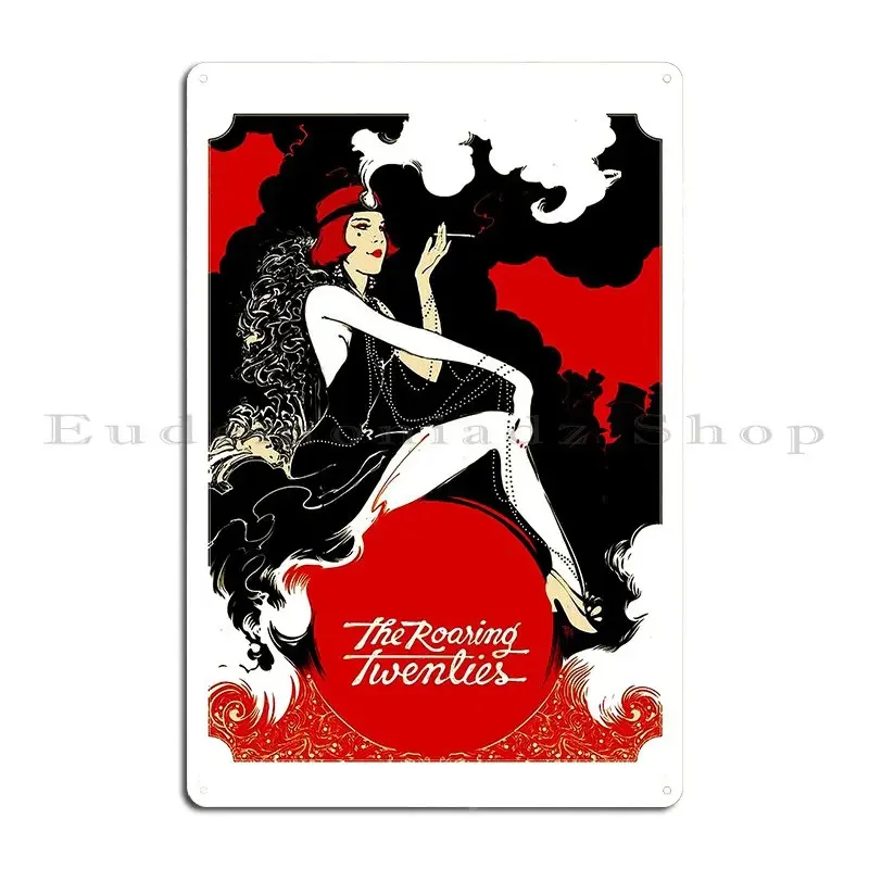 The Roaring Twenties Vintage Flapper Print Metal Plaque Customize Mural Home Home Retro Tin Sign Poster