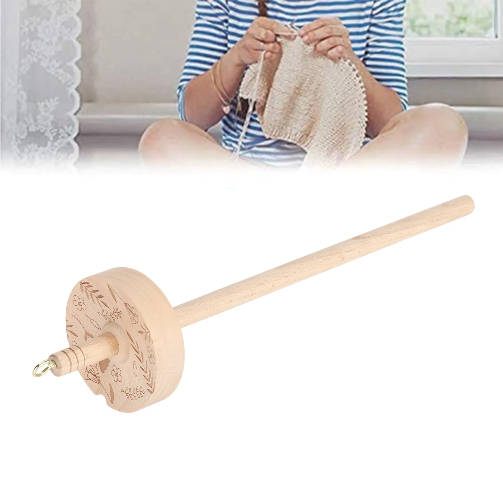 Drop Spindle Yarn Spinner For Crocheting Artisan Top Whorl Drop Spindle For Beginner Hand Carved Wooden Spindles Tool