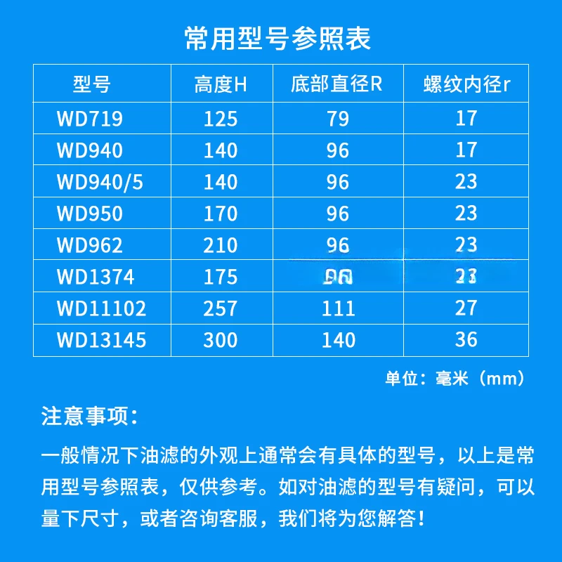 Screw air compressor  oil filter element WD719 WD950 WD962 oil filter oil grid maintenance consumables