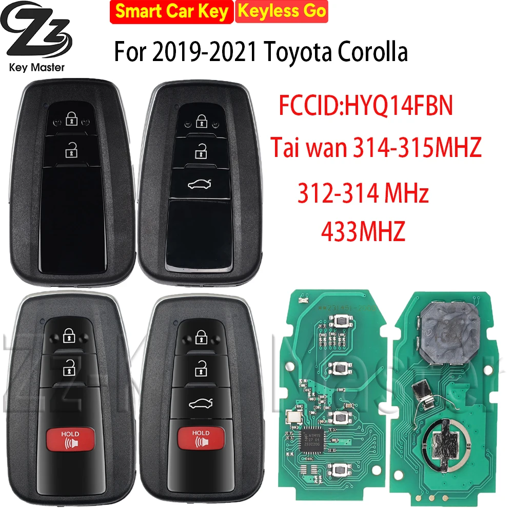 

Zz PCB HYQ14FBN 4A чип 312-314 МГц 231451-2000 61E466-0010 Бразилия рынок автомобильный дистанционный ключ для Toyota Corolla Cross 2018-2022