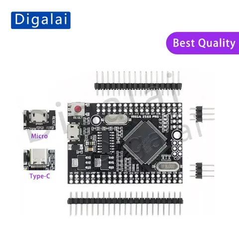Mega2560 Mega 2560 PRO MINI 5V (Embed) CH340G ATmega2560-16AU MICRO TYPE-C With Male Pinheaders Compatible For Arduino Mega