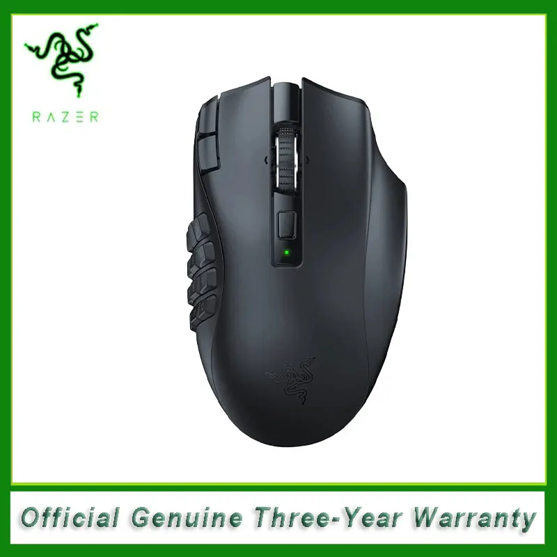 Razer Naga V2 HyperSpeed Wireless MMO Gaming Mouse: 19 Programmable Buttons 30K Optical Sensor- Mechanical Mouse Switches Gen-2