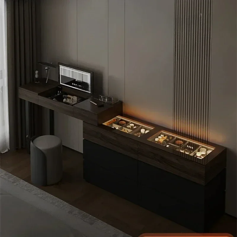 

ZC simple modern dresser, chest, integrated master bedroom, end of bed flip cover, makeup table, desk, mirror
