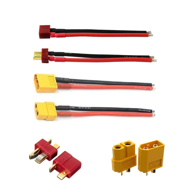 100mm T Plug/XT60 Cable Connector Male Female wtih 14AWG Silicone Wire for RC Lipo Battery FPV Drone ESC Accessories