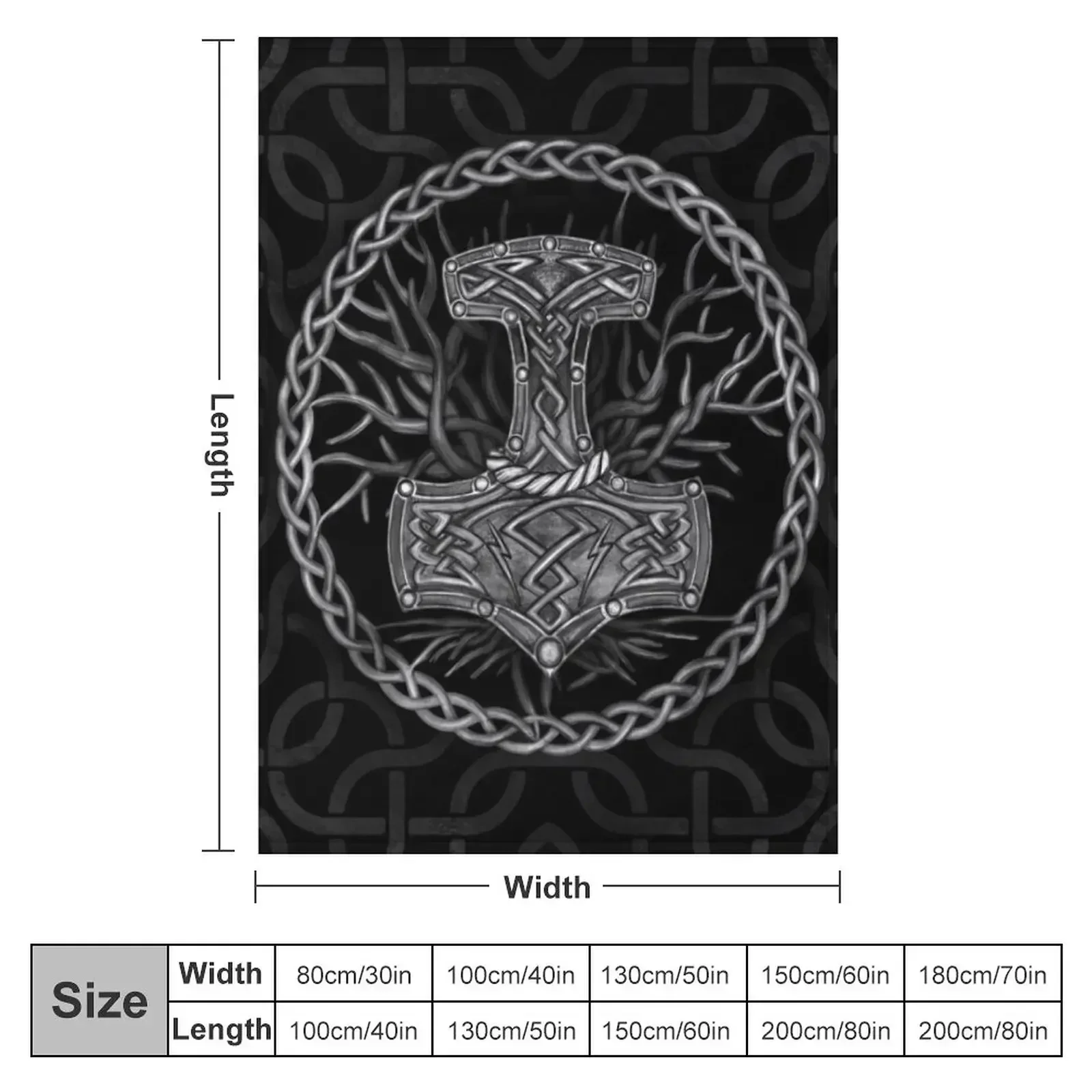 Mjolnir - The hammer of Thor and Tree of life Throw Blanket Hair Stuffeds Thermals For Travel christmas decoration Blankets