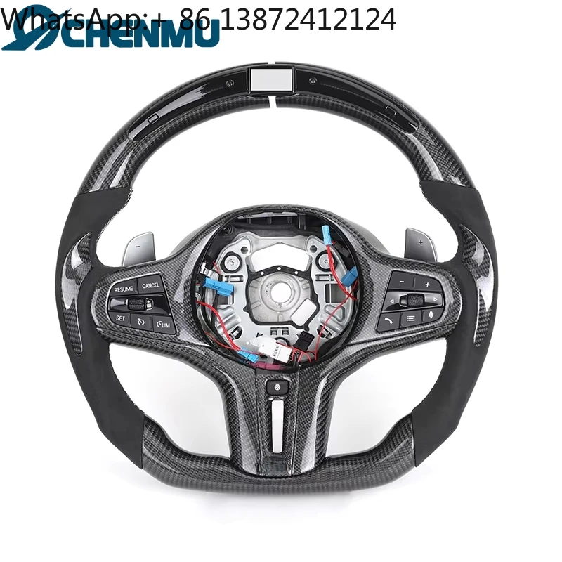 

Carbon Fiber LED Steering Wheel for BMW G82 M4 G20 G30 X3 G01 X4 G02 G11 G12 G80 G81 M8 F92 With Heated Button Half Alcantara