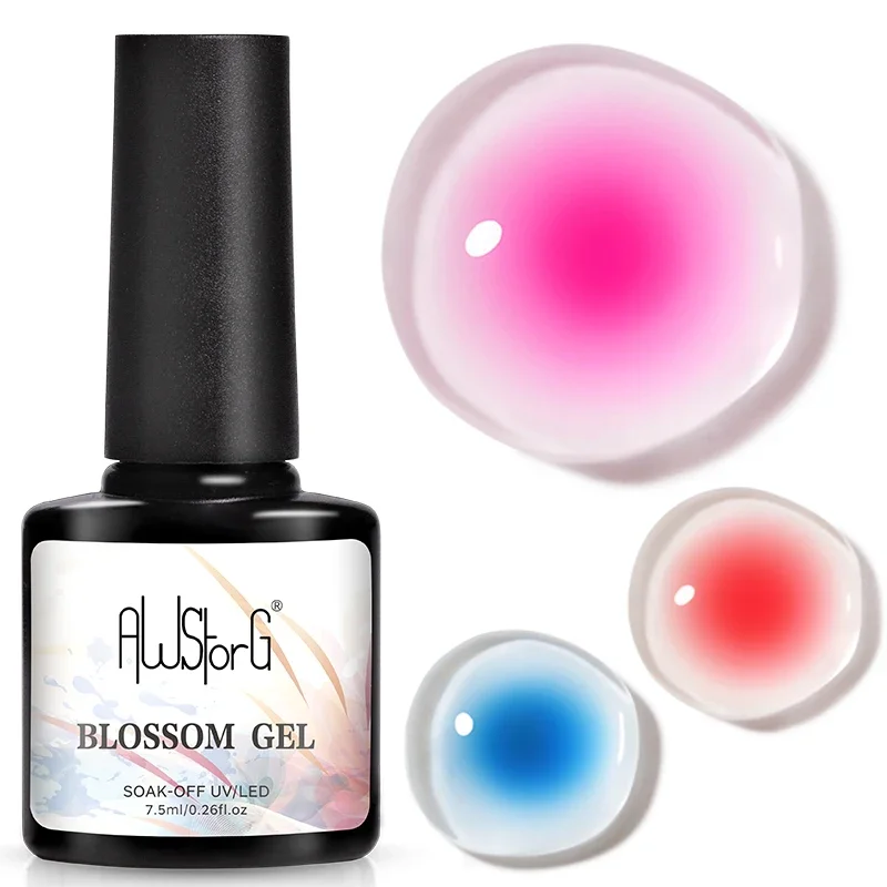 Clear Blooming Gel 7.5ml UV LED Soak Off เล็บสําหรับกระจายผลหินอ่อนเจลสีเคลือบเงา Top Base Coat