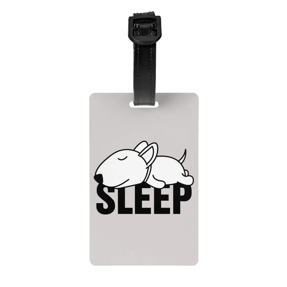 Custom Sleeping Bull Terrier Dog Luggage Tags for Suitcases Fashion Cartoon Animal Baggage Tags Privacy Cover ID Label