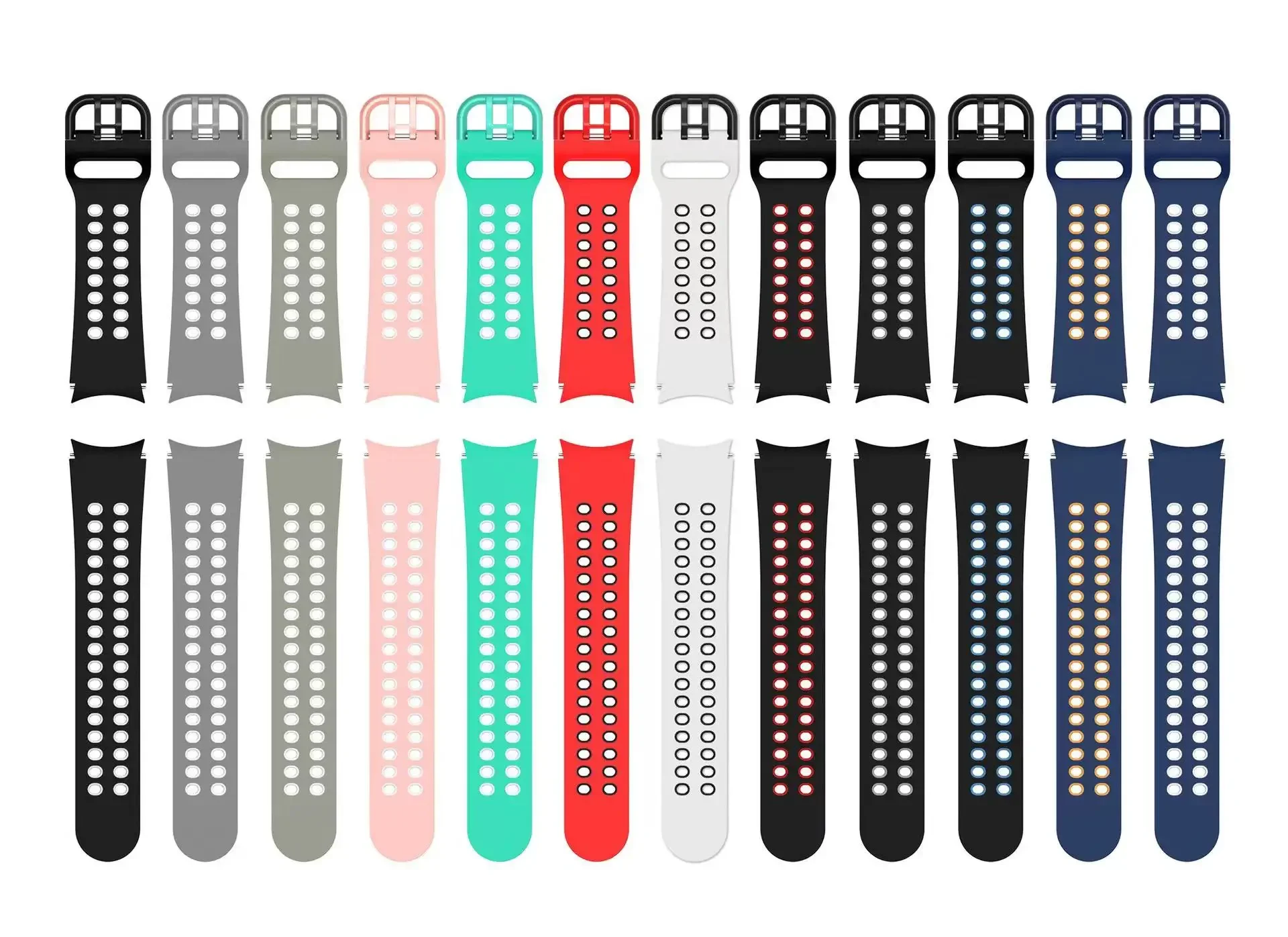 حزام سيليكون بدون فجوة لساعة سامسونج جالاكسي 7 40 ملم 44 ملم 5 برو 4/5/6 حزام معصم قابل للتنفس لساعة 6 الفرقة الكلاسيكية