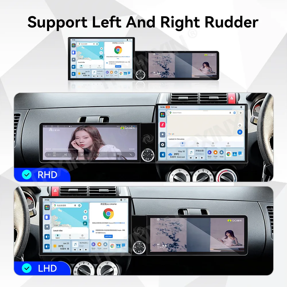 For Honda Fit 2007~2014 Android Auto Dual HD Screen interaction Car Radio Stereo Receiver Multimedia Player Navigation Head Unit