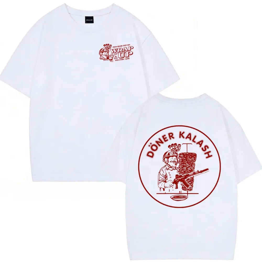 Camiseta con gráfico divertido de Doner Kebab Kalash, camiseta informal de algodón de manga corta para hombre, camisetas Harajuku de Hip-hop, ropa de calle
