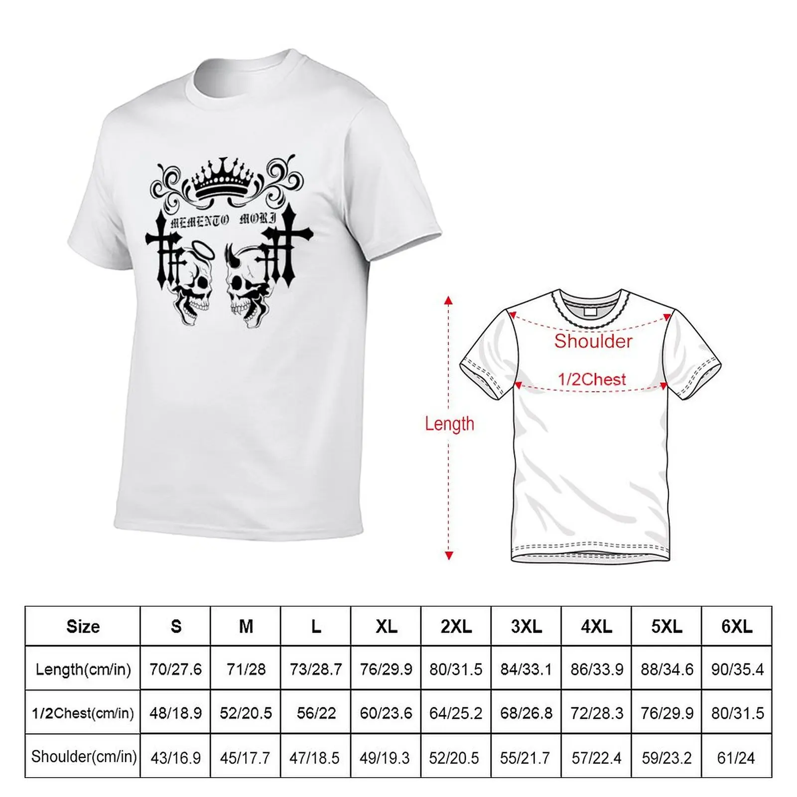 Memento Mori Collection T-Shirt Basic Short Sleeve Cotton Blend T-Shirt