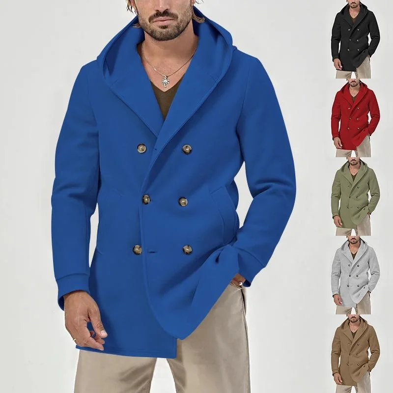 

Men's Hooded Trench Coat Long Style Spring Season Other Material 100% Brand Unbranded Cross-Border Fashion Men's Windbreaker