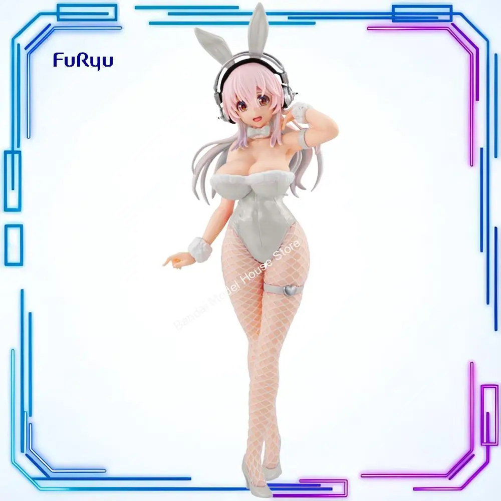 In Stock FuRyu Original Genuine Super Sonico BiCute Bunnies Figure Pearl White Ver. 30cm Sexy Collections Model Toy Figures Gift