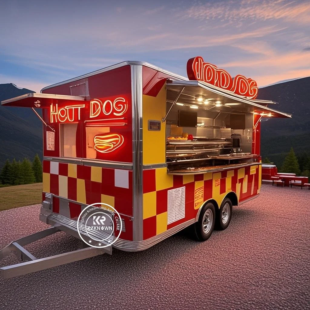 

Прицеп для еды Мобильный грузовик для еды Уличная кухня Ресторан Прицеп для палаток Открытый кемпинг соковый бар грузовик