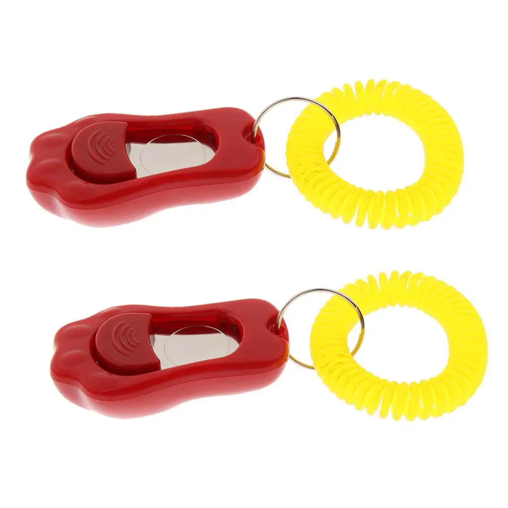 Dog Trainer Clicker Red Orange Blue Pet Agility Tool Positive Training Aid for Harnesses and Collars