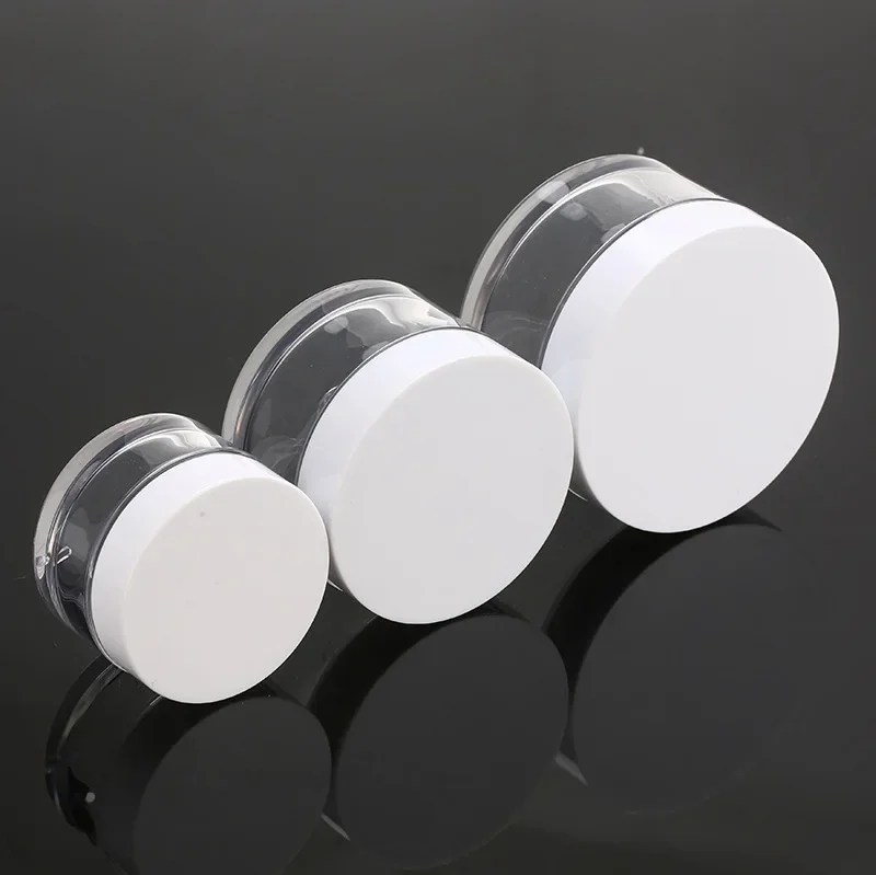 10Pcs 30/50/100/150/200/250ml Empty Cosmetic Bottle Cream Container Plastic Jar With Lid Skincare Makeup Travel Accessories