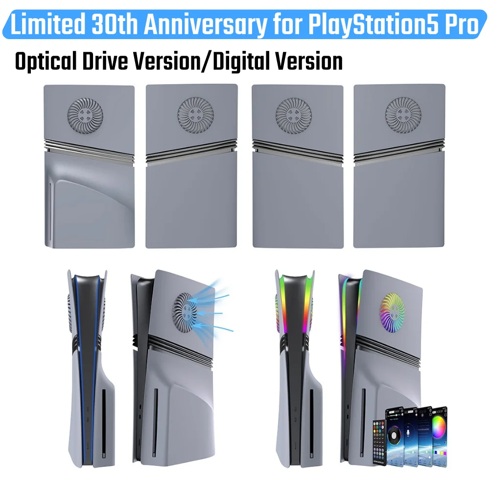 

Face Plate Console Cover Limited 30th Anniversary for PS5 Pro Disc/Digital Edition Faceplate Case Cover with Cooling Vent