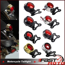 Brass Silver Black Motorcycle LED Taillights Rear Tail Brake Stop Light Lamp W/ License Plate Lights For Harley Sportsters 883