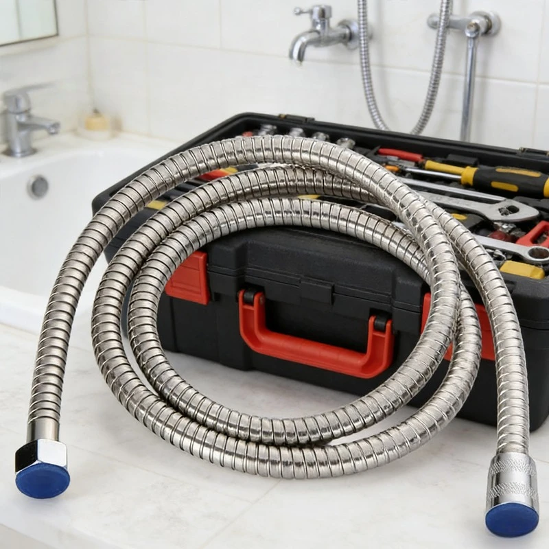 

Bathroom Shower Stainless Steel Pipe Water Heater Showerhead Inlet Hose Explosion Proof Nozzle Shower Hose Bathroom Accessories