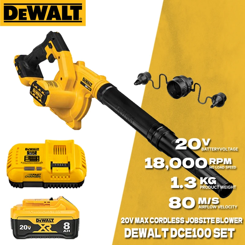 

DEWALT DCE100 Cordless Compact Jobsit Blower Kits 20V Lithium Battery Home Computer Sootblower Power Tools DCB118 DCB115 Charger