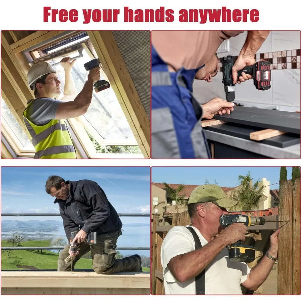 مشبك حزام أشرطة القياس حامل خفيف الوزن ومتين ومتعدد الوظائف ومشبك حزام الحفر المحمول مع أشرطة قياس تأمين الخطاف