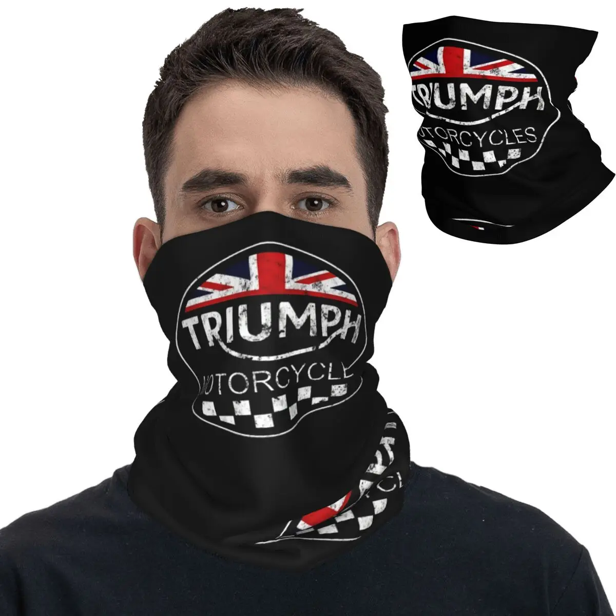 

Triumphs Motorbike Bandana Neck Gaiter Printed Motorcycle Motorsport Moto Balaclavas Wrap Scarf Multi-use Unisex Adult Windproof