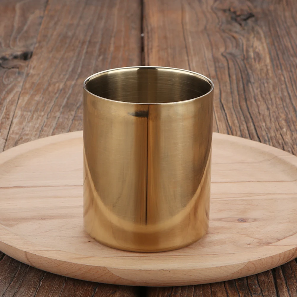 

Golden Vase Cup 400ml Stainless Steel Edging Pen Holder Decorations Reusable Eco Friendly Sturdy Stable