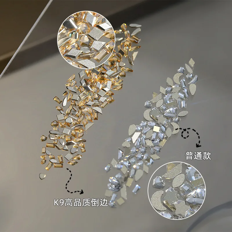 Mini prego diamante encantos k9 cristal strass decorações da arte do prego suprimentos de luxo plana volta tamanho misto acessórios para unhas diy