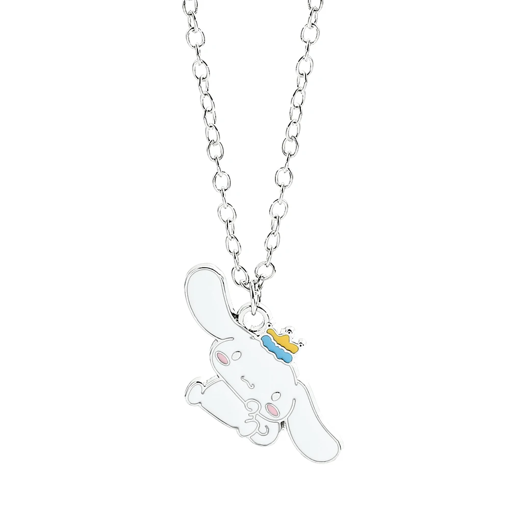 

Sanrio Necklace Kawaii Cinnamoroll Anime Cartoon Necklace Cute BabyCinnamoroll Metal Enamel Pendant Neck Chain for Women Jewelry