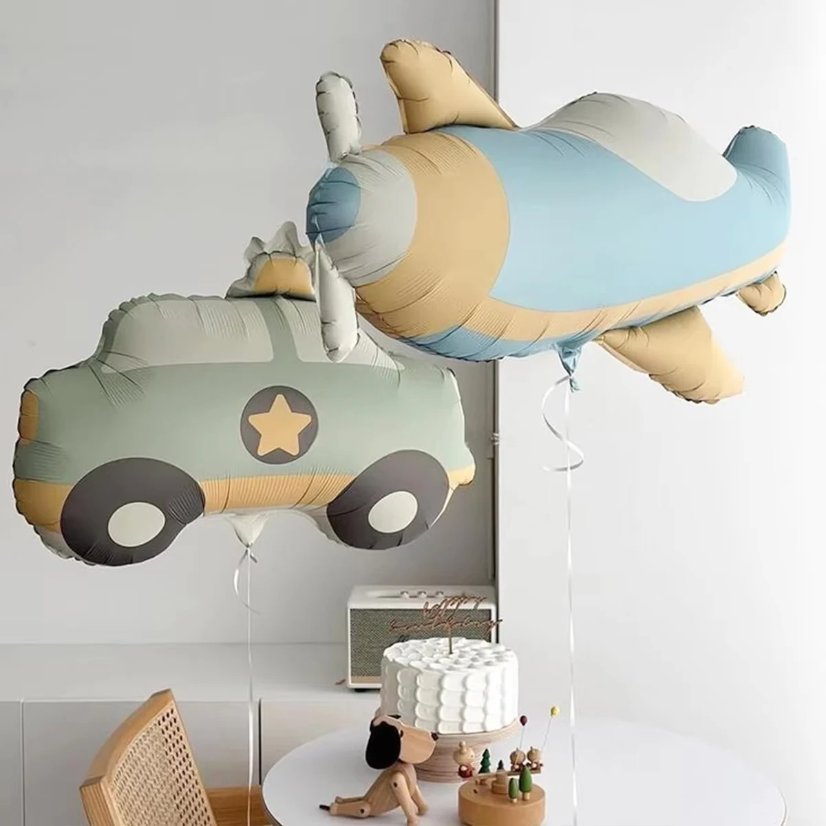Birthday Bear Aluminum Foil Balloon Cartoon Frosted Rainbow Car Airplane Balloon Children's Toy Birthday Party Balloon Decoratio image 6