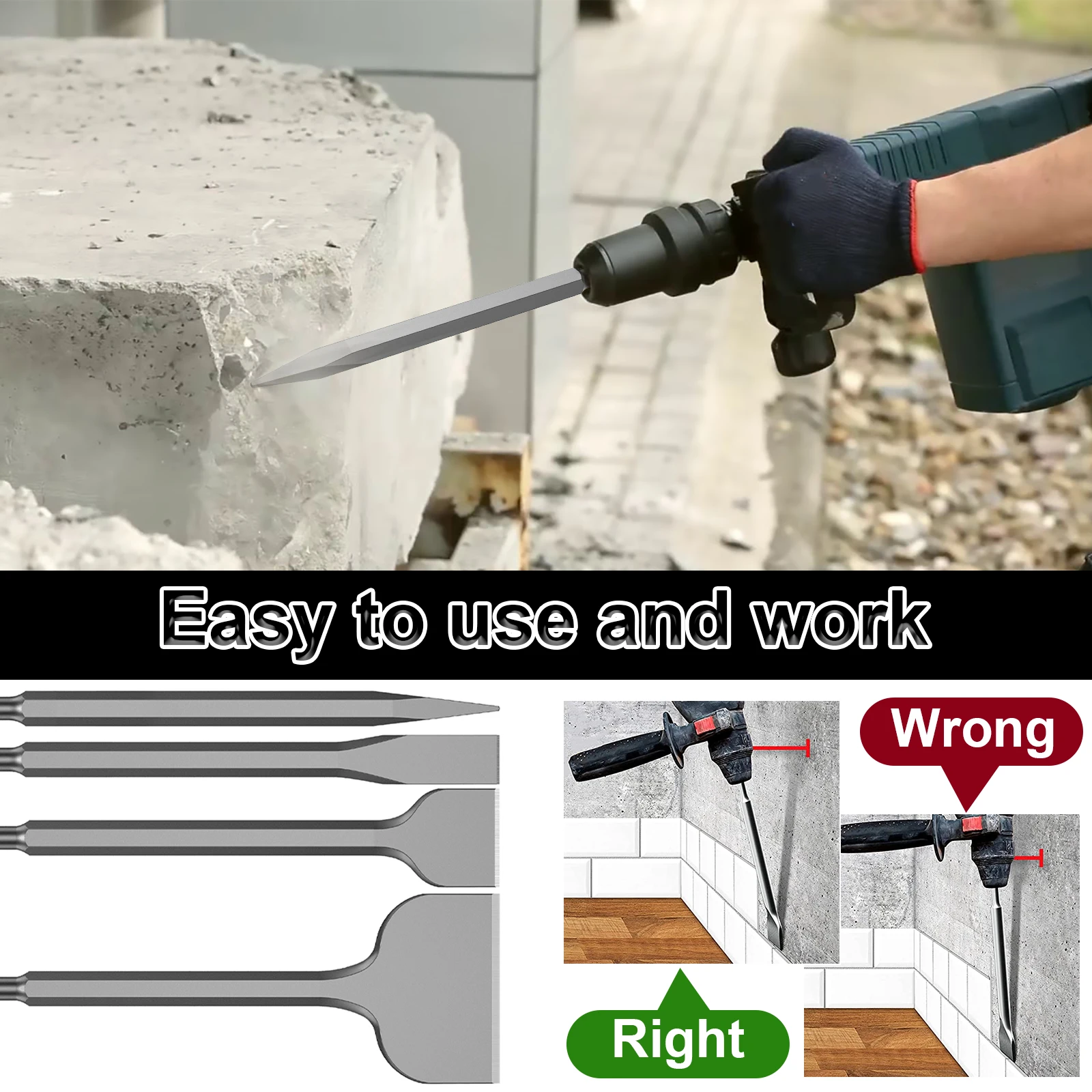 4 ชิ้น SDS Plus ชั้น Scraper ค้อนไฟฟ้าใบมีดถอดเปลี่ยนได้ Scaling Chisel Shovel สําหรับกระเบื้องอิฐคอนกรีตเครื่องมือกําจัด