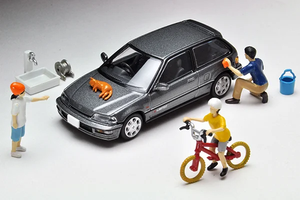 タカラトミー TLV 1:64 カースナップ 021/02b ホンダシビック洗車シーン合金ダイキャストミニチュアシミュレーションモデル、大人のディスプレイ、男の子のおもちゃ