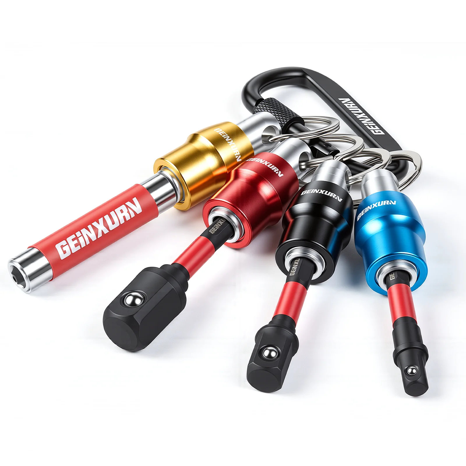 

Geinxurn Keychain Bit Holders Set,1/4" Hex Shank Bit Holder and Impact Socket Driver Set and Magnetic Bit Holder with Sleeve