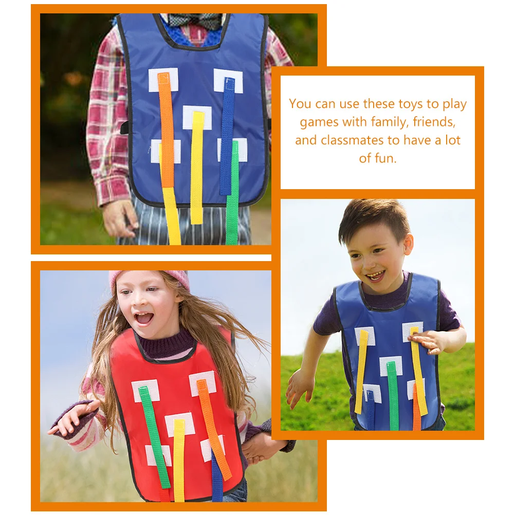 

2 Sets Tail Pulling Vest Toys Kids Bright Cloth Outdoor Activity Game Props Chasing Belt Tails Kindergarten Teamwork Plaything