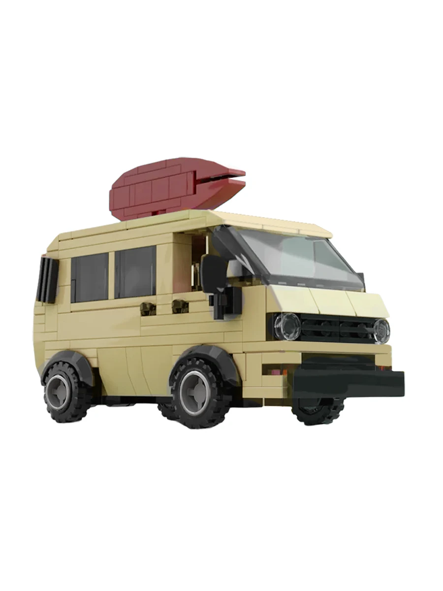 

Грузовик для пиццы Surf Boy MOC Blocks, автомобиль в стиле ретро, детальный дизайн, совместим с крупными брендами, забавная игрушка