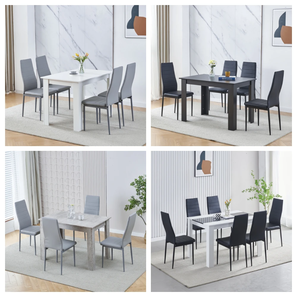 BonChoice 5 Piece Dining Room Table and Chairs Set for Dining Room Kitchen Modern Wooden Dining Table with Chairs for Family