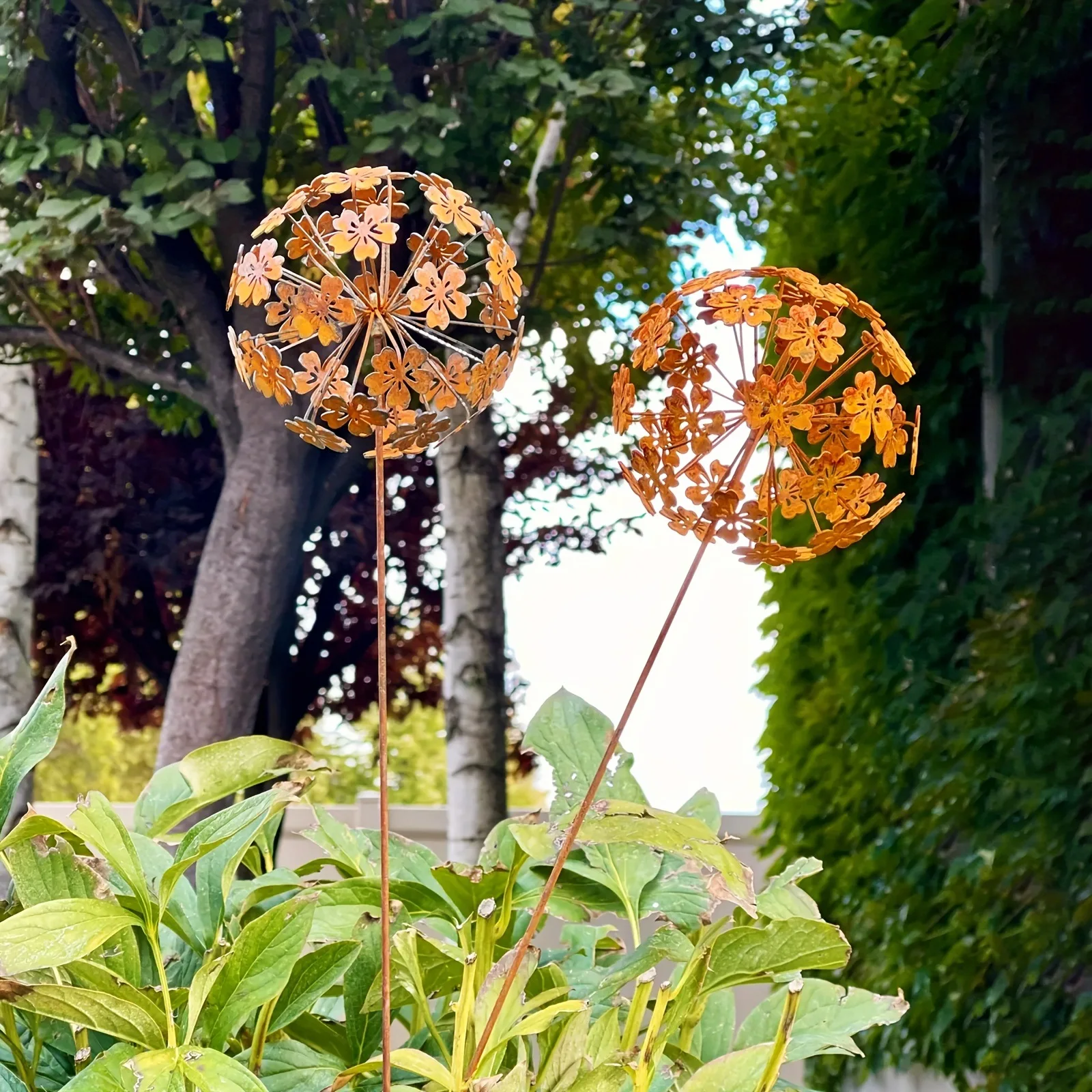 [3D] Rustic Garden Decor -Dandelion -Rusty Metal Outdoor Sculpture,Vintage Art Outdoor Decoration for Gardens,Flower Beds,Patios