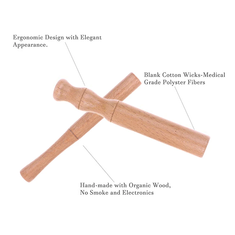 Inhalador de aromaterapia para aceites esenciales, inhalador para dejar de fumar, difusor Personal de madera para aceites esenciales con varillas de fibra