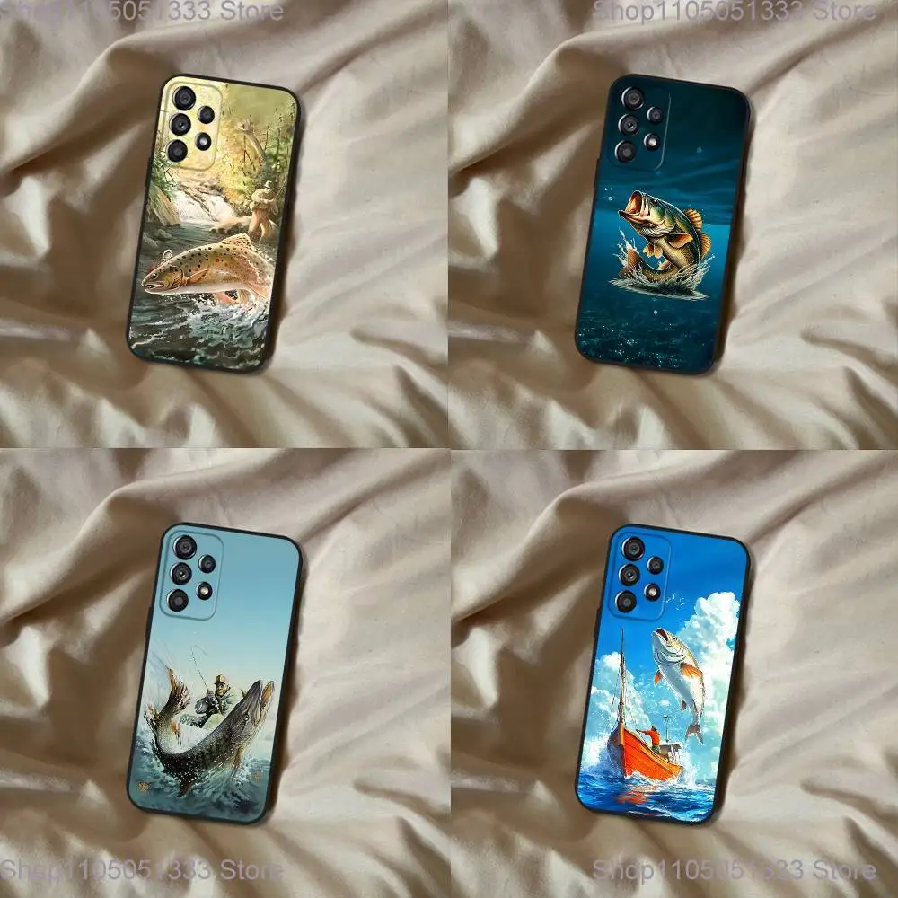 

Carp Fishing Fish Phone Case For Samsung Galaxy A20,A21s,A22,A31,A32,A52,A53,A72,73,A80 Soft Black Cover