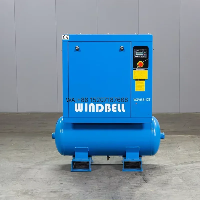 Wmwmnu for High Efficiency 2 in 1 Small Silent 5.5 kw 7.5 Screw Air Compressor With Air Tank