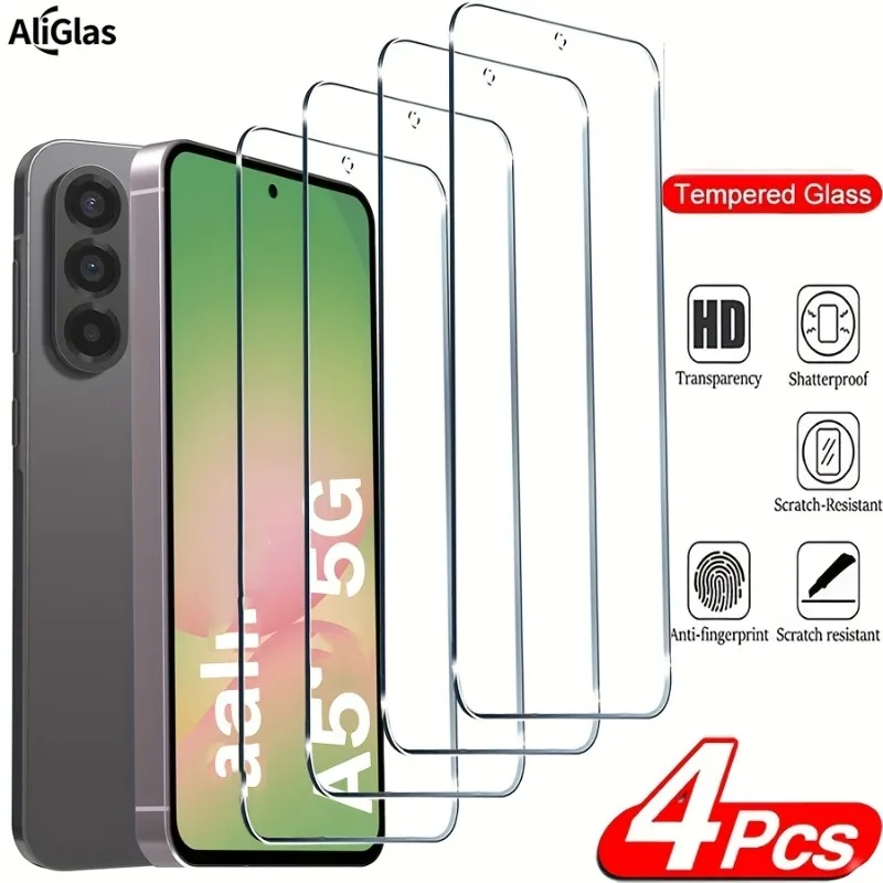 4 Stück Premium-Displayschutzfolie aus gehärtetem Glas für Samsung Galaxy A56 A55 A54 A36 A35 A33 A26 A25 A16 A15 A12 A13 A14 Glas