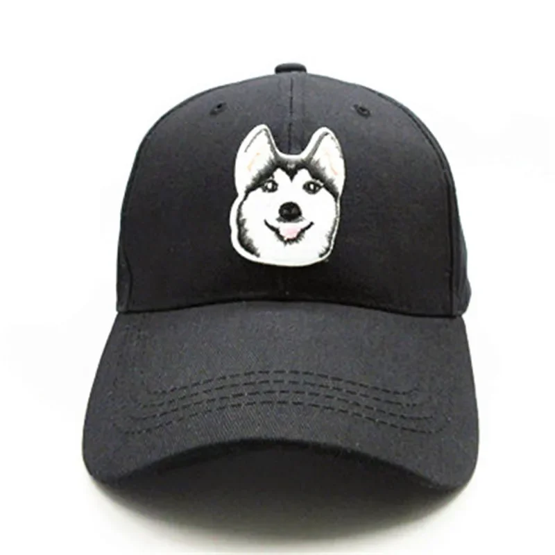 Four Seasons Dog Animal Embroidery Cotton Baseball Cap Hip-hop Adjustable Snapback Hats for Men and Women 257