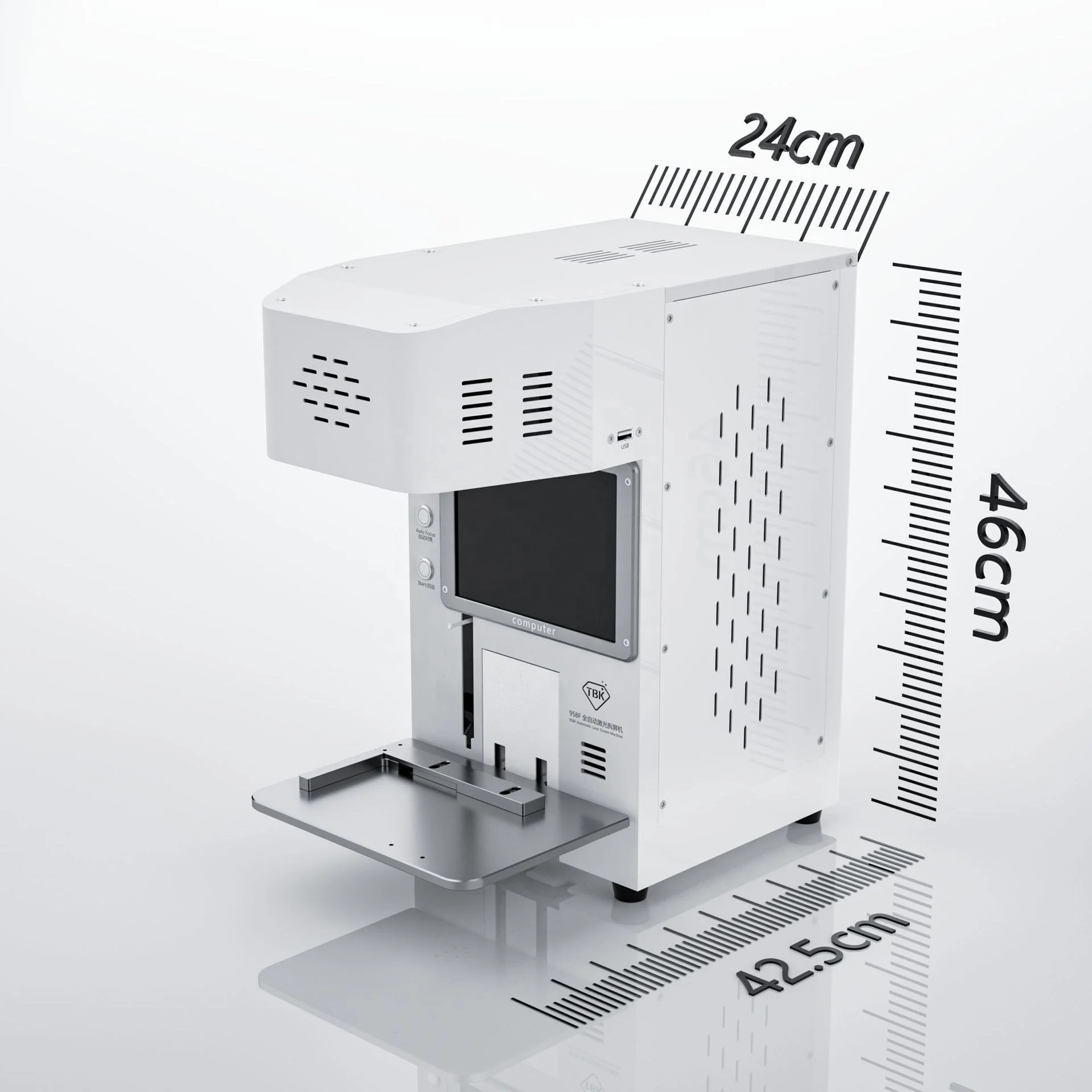2022 Newest Mini Automatic 20W TBK 958F for iPhone 8 X 12 13 Promax Repair Broken Back Glass Removal Laser Cutting Machine